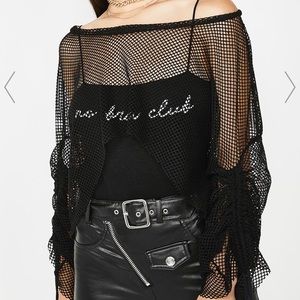 Dolls Kill Get It Right Mesh Blouse